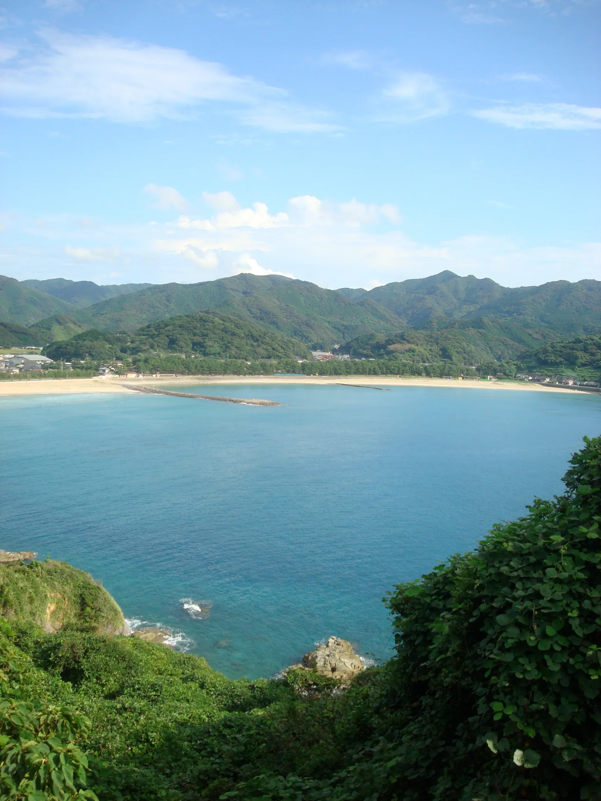 天草町高濱白鶴濱海岸、海灣和沿岸聚落