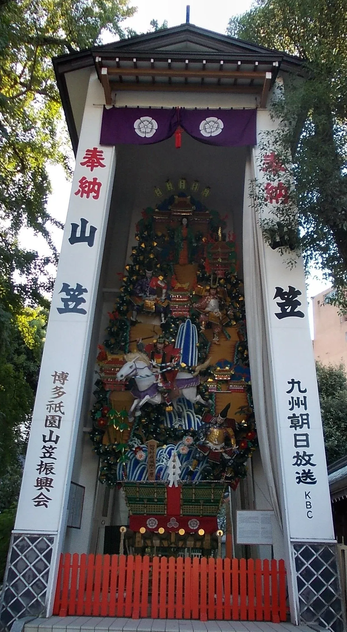 櫛田神社境內展示的博多祇園山笠飾山笠