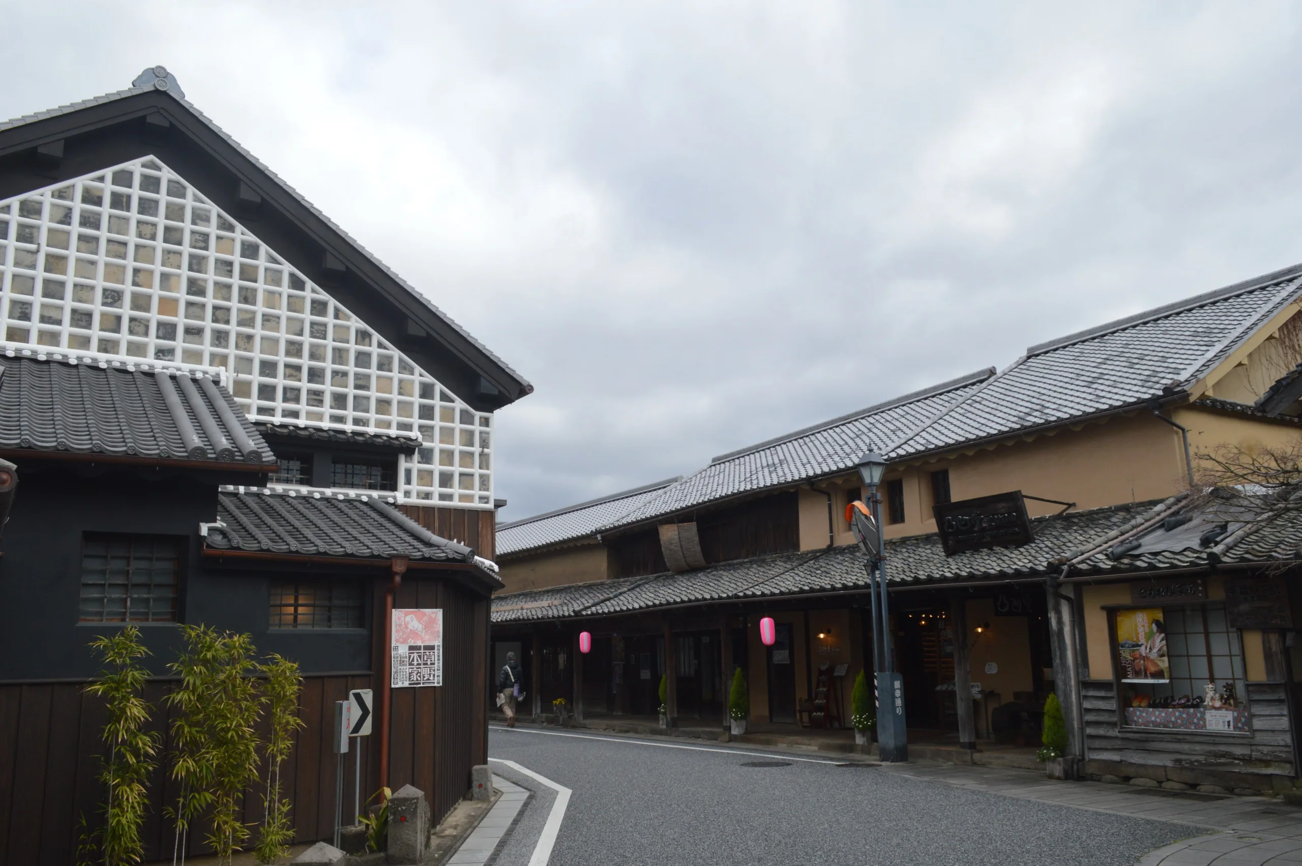 日田豆田町傳統街屋與石板路街景