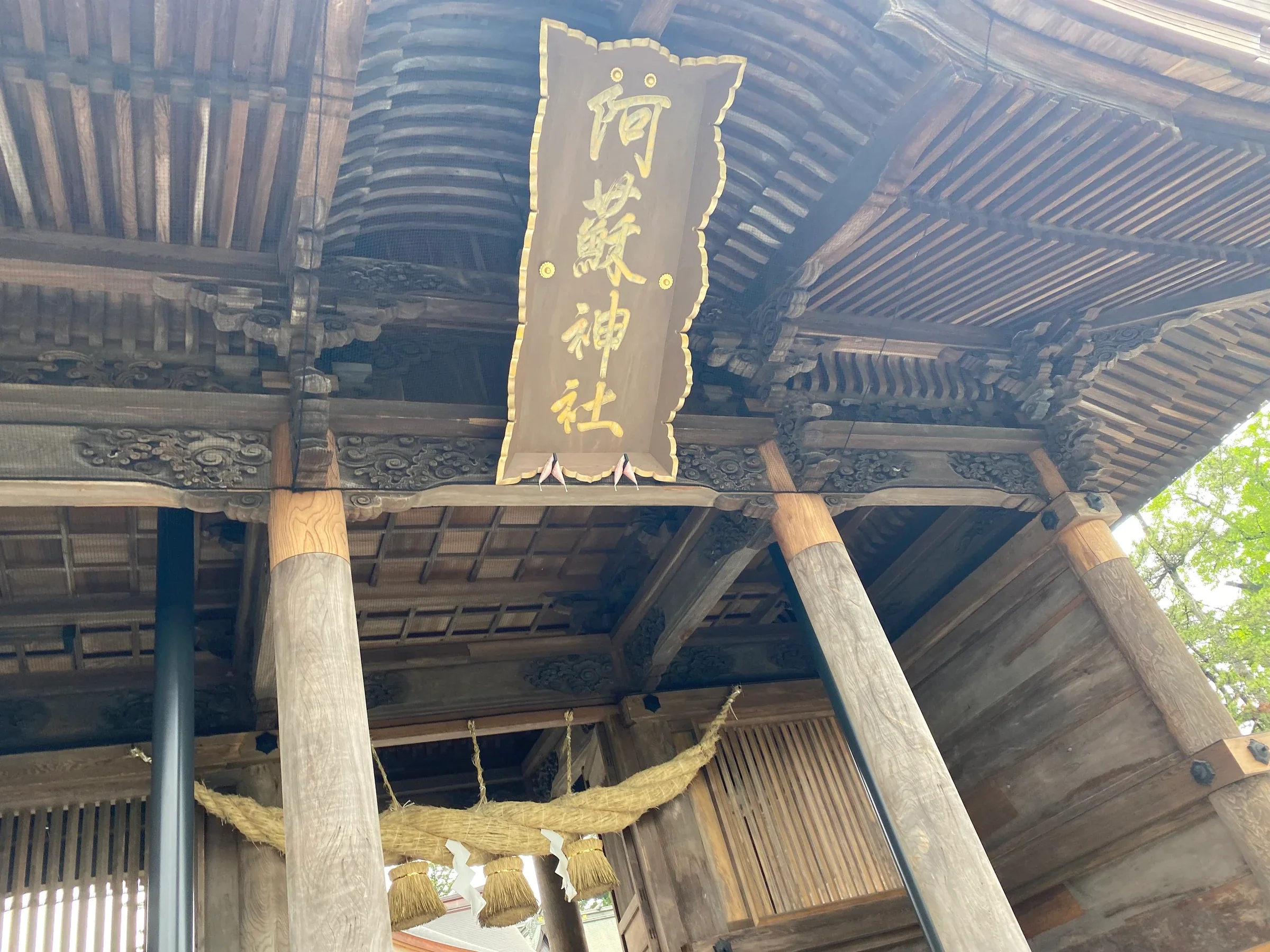 阿蘇神社樓門前的朱紅鳥居